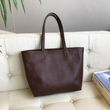 Zip Top Leather Tote Bags Simple Leather Tote Bag Cowhide Tote Womens 