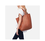 Women's Brown Leather Tote Bag Tall Leather Tote Bag Cowhide Tote 