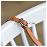 close-up of genuine leather satchel strap