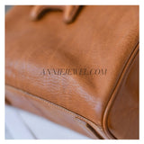 close-up of small genuine leather satchel crossbody bag leather handbag womens