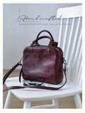 small leather satchel top handle crossbody bag leather doctor style handbag 