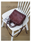 genuine leather doctor style handbag leather satchel top handle crossbody bag 