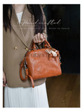 genuine leather top handle crossbody bag leather satchel with shoulder strap