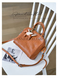 Genuine leather doctor style handbag women leather satchel purse with long strap