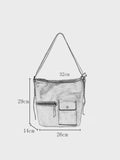 Genuine Leather Shoulder Bag With Large Front Pocket Leather Hobo Bag Womens