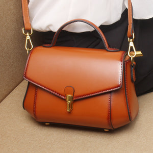 Brown Trapezoid Purse Handbag