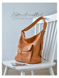 Genuine leather shoulder bag women
brown leather hobo bag with pockets