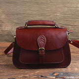 Burgundy Leather Saddle Bag Purse Crossbody Satchel Handbags 