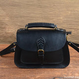 Leather Saddle Bag Purse black leather satchels women's satchel handbags 