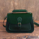 Green Leather Saddle Bag Purse Crossbody ladies satchel handbags