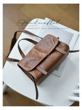Small Genuine Leather Flap Crossbody Bag With Top Handle Leather Crossbody Purse Womens