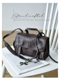 small genuine leather shoulder purse 
brown leather messenger bag women leather flap purse with strap