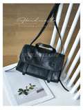 small genuine leather shoulder purse black leather messenger bag women