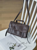 small genuine leather shoulder purse brown leather messenger bag women
