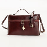 Brown Leather Vanity Bag