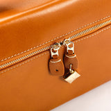 Tan Leather Vanity Bag