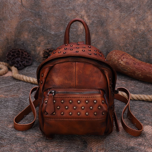 Small Leather Rivet Backpack Bag - Annie Jewel