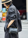 Women's Dr Style Handbags black Leather Small Frame Bag Purse