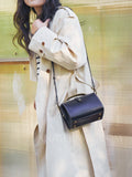 Women's Doctor Style Purse black Geniune Leather Mini Frame Bag Purse