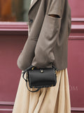 Women's Doctor Style Purse Geniune Leather Mini Frame Bag Purse