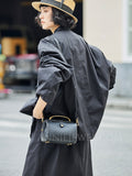 Women's Doctor Style Purse Geniune Leather Mini Frame Bag Purse
