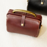 Mini Leather Doctor Bag Vintage Leather Doctor Bag Small Vintage Leather Handbag Womens