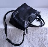 black leather tote Soft Leather Tote With Zipper Leather Crossbody Tote Womens 