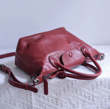 Soft Leather Tote With Zipper red leather tote bag Womens 