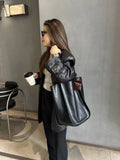 Niche Designer Genuine Leather Tote Soft Leather Bucket Tote Bag 