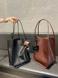 Niche Designer Genuine Leather Tote Soft Leather Bucket Tote Bag 