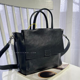 Black Leather Satchel Handbag Genuine Leather Satchel Bag Ladies