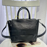 Black Leather Satchel Handbag womens black satchel bag womens