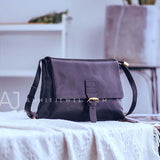 Black Satchel Genuine Leather Medium Satchel Purse Cross Body Satchel For Women 