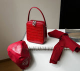 Genuine Leather Woven Satchel Bag Rectangular Woven Leather Handbag Womens