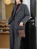 Woven Leather Zip Top Handbag Brown Leather Crossbody Box Bag Women