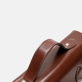 11" Leather Satchel Handbag For Women