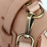 Genuine Beige Leather Small Satchel Handle Bag Purse - Annie Jewel