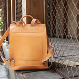 Women's Tan Satchel Backpack Bags - Annie Jewel