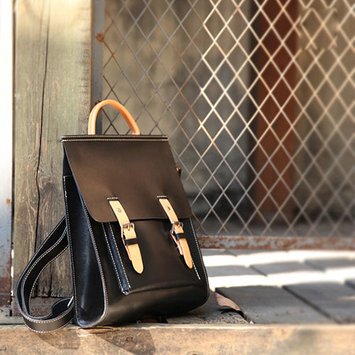Leather ladies backpack bag best sale