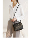 BLACK Genuine Leather Satchel Bag For women