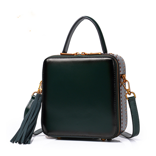Genuine Leather Square Bag Small Satchel Purses For Women
