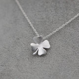 Sterling Silver Necklace Handmade Floral Clover Pendant Charm Necklace Gift Jewelry Cute Accessories Women - Annie Jewel