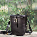 Small Full Grain Leather Canteen Bucket Bag - Annie Jewel