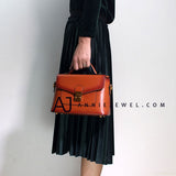 Tan Leather Satchel Bag Purse - Annie Jewel