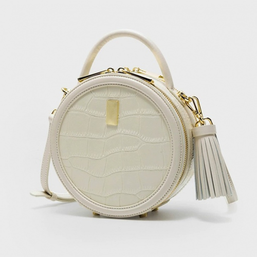 Small Round Leather Circle Crossbody Bags - Annie Jewel