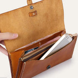 Handmade leather vintage women long wallet clutch purse wallet - Annie Jewel