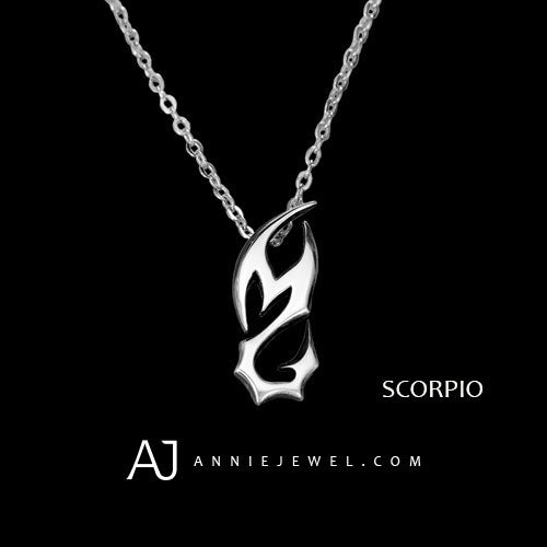 Silver Necklace Unique Scorpio Devil Tail Spirit Zodiac Astrology Constellation Vintage Charm Chokers Gift Jewelry Accessories Women Christmas - Annie Jewel