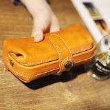 Handmade Leather Long Wallet Bag Pen Purse Clutch For Women - Annie Jewel