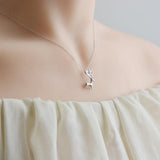 Necklace Silver Reindeer Pendant Charm Necklace Gift Women - Annie Jewel