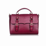 Womens Burgundy Leather Satchel Bags Purse - Annie Jewel